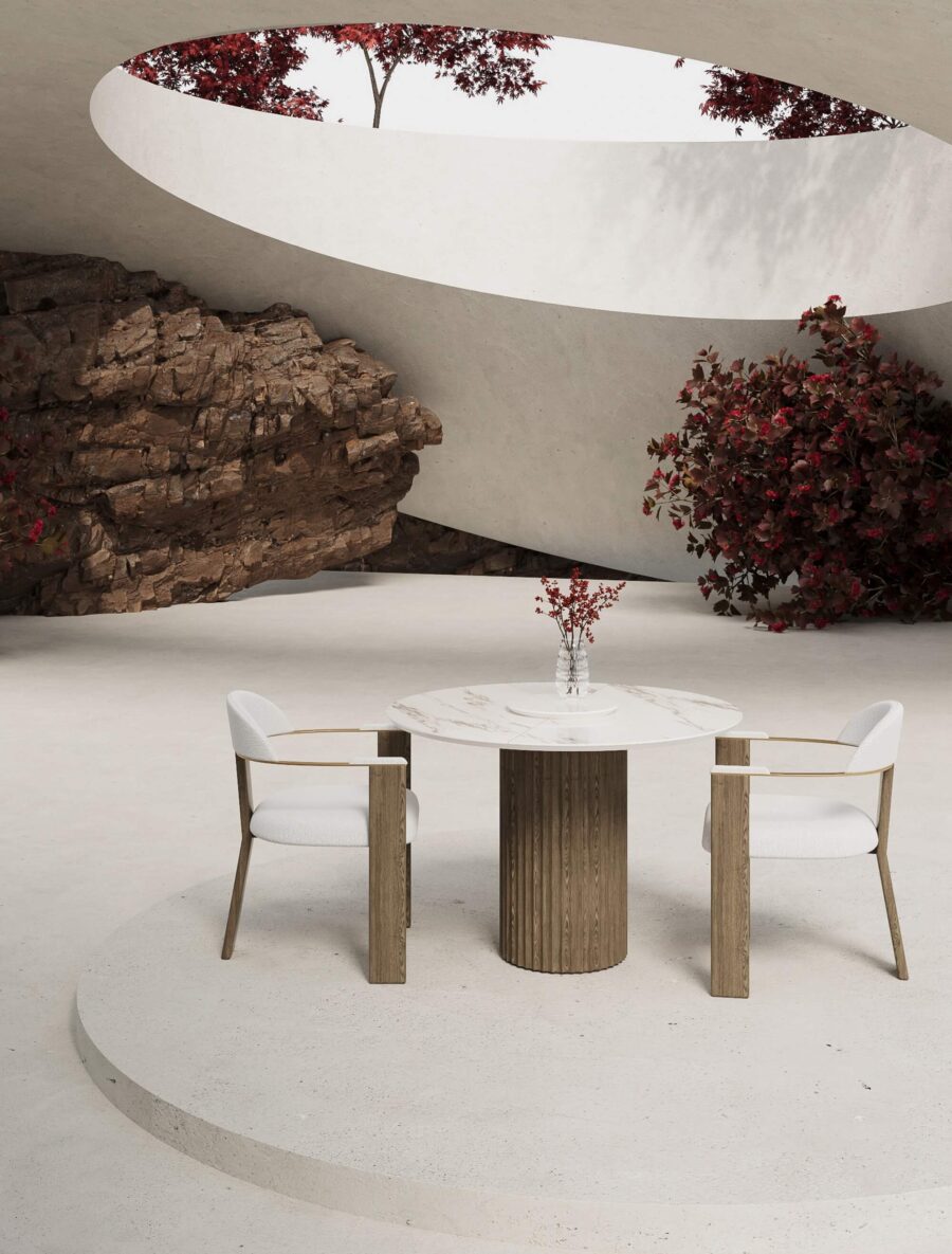 Стул Фекда - Коричневый дуб/ молочный