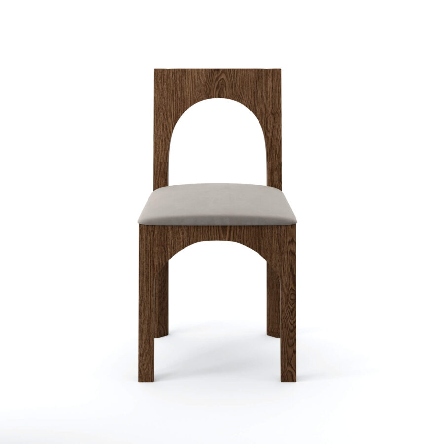 Стул Арм - Коричневый дуб/ серо-бежевый