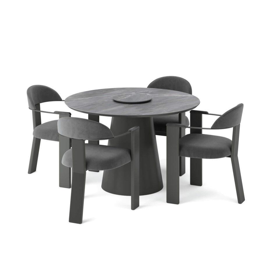 Стул Фекда - Темно-серый матовый/ серый