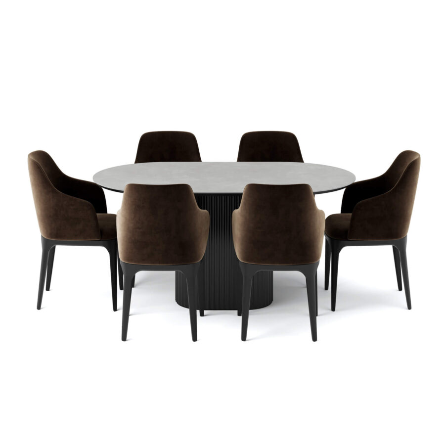 Стул Мелик - Черный матовый/коричневый