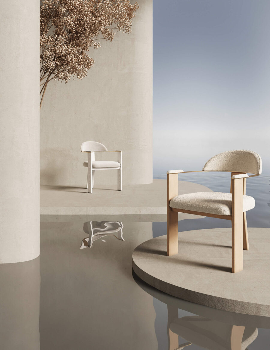 Стул Фекда - Черный матовый/ белый