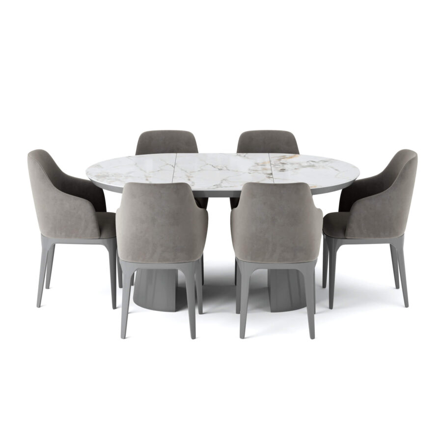 Стул Мелик - Пыльно-серый глянец/серо-бежевый