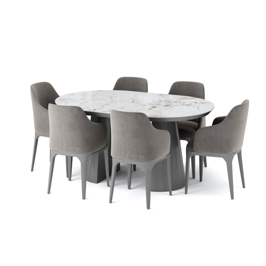 Стул Мелик - Пыльно-серый глянец/серо-бежевый