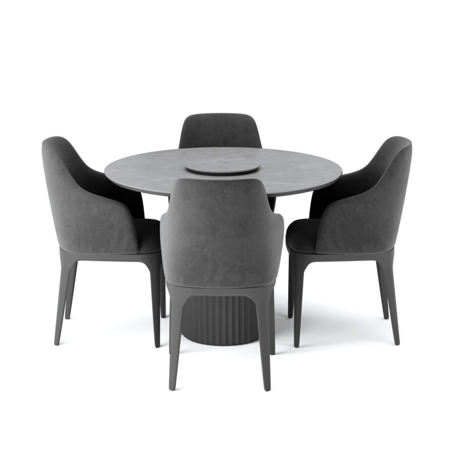 Стул Мелик - Темно-серый матовый/серый