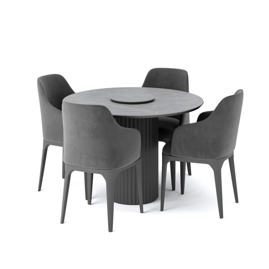 Стул Мелик - Темно-серый матовый/серый