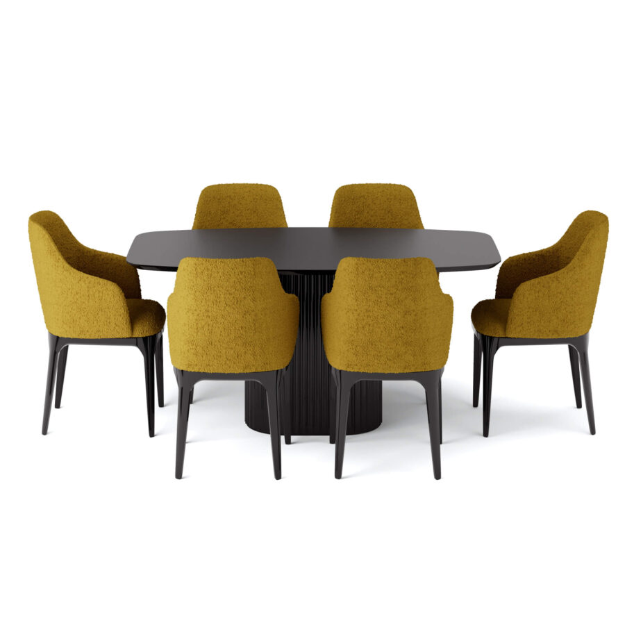 Стул Мелик - Черный глянец/желтый