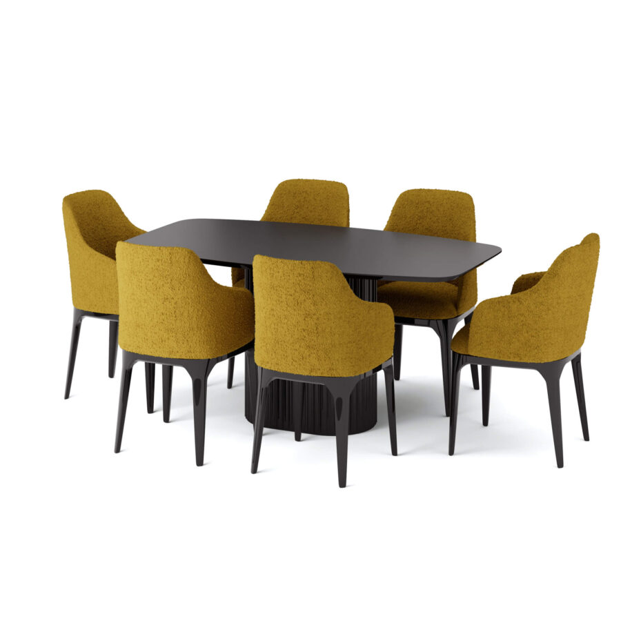 Стул Мелик - Черный глянец/желтый