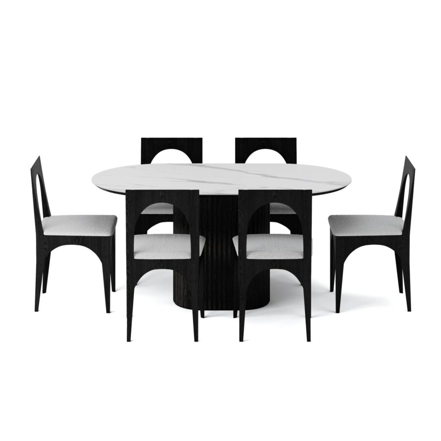 Стул Ценг - Черный дуб/белый