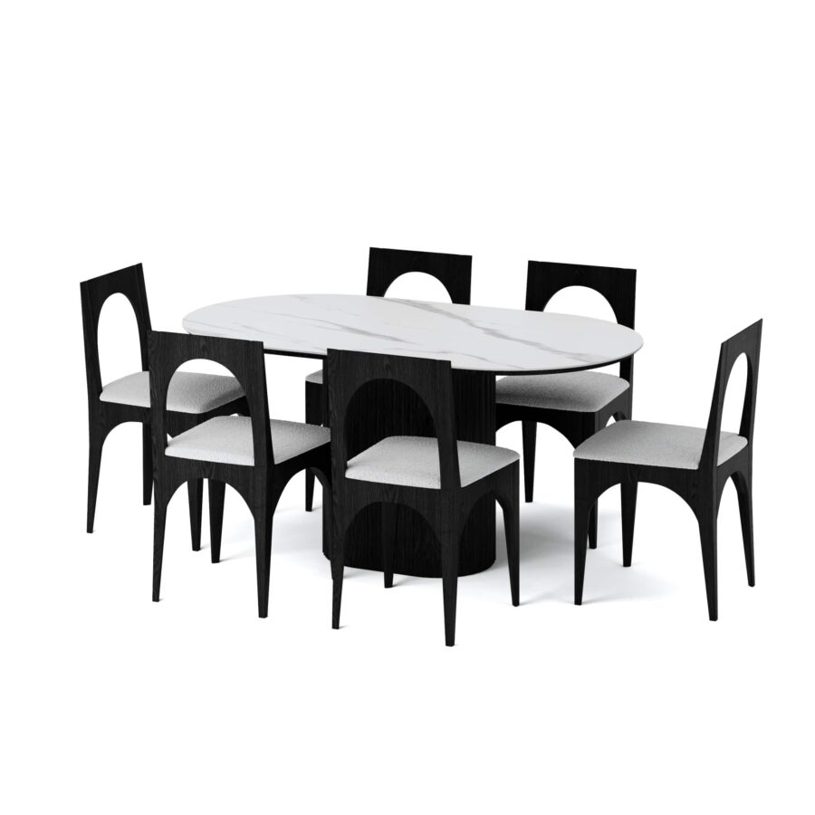 Стул Ценг - Черный дуб/белый