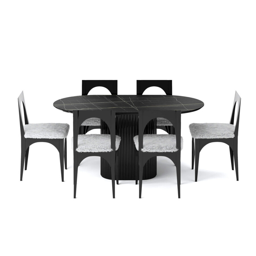 Стул Ценг - Черный глянец/белый