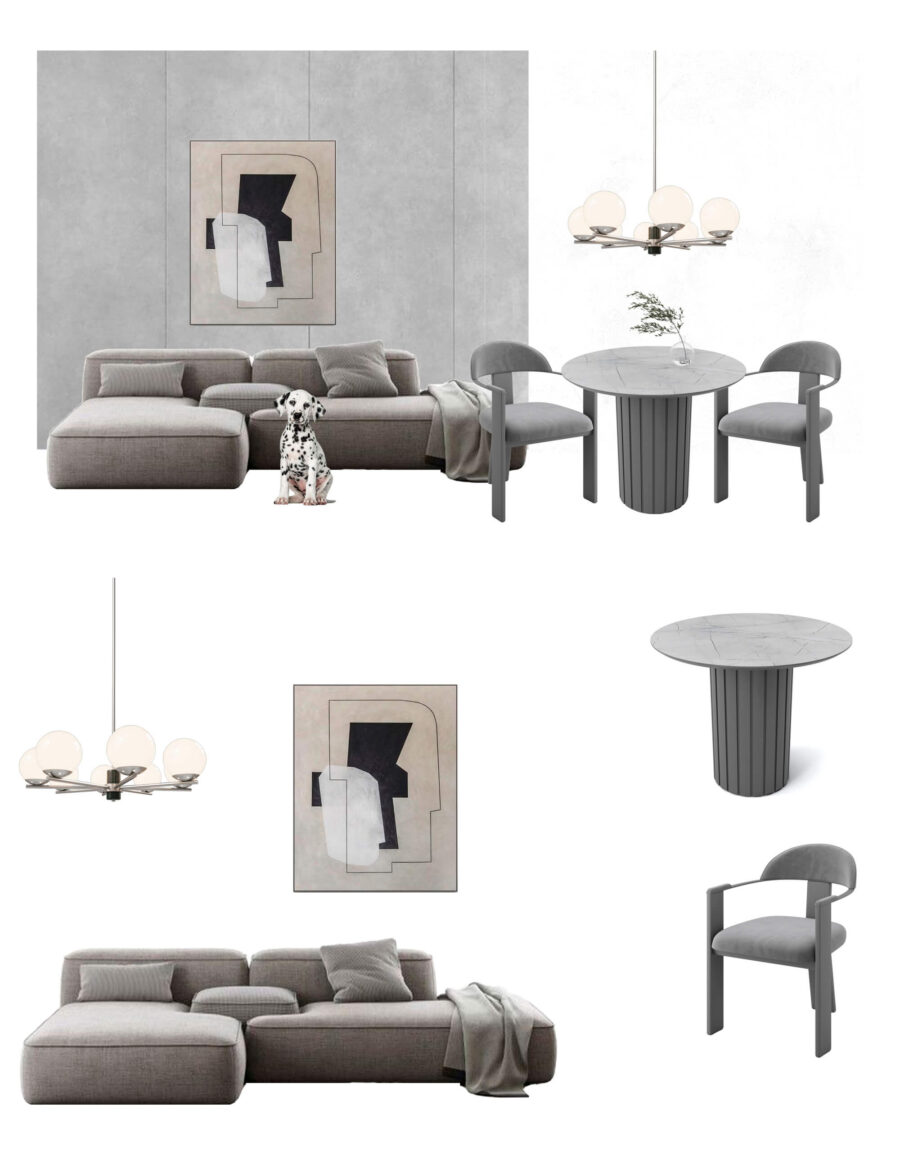 Стул Фекда - Черный матовый/ белый