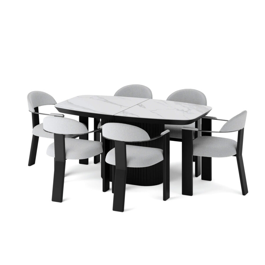 Стул Фекда - Черный матовый/ белый