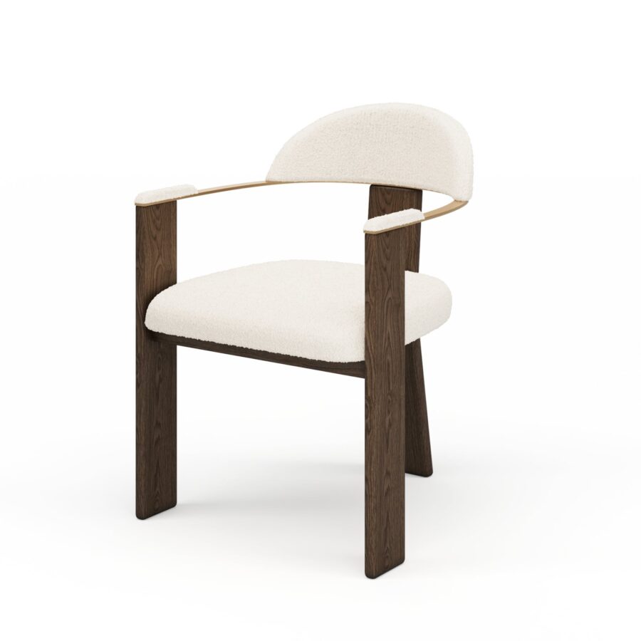 Стул Фекда - Коричневый дуб/ молочный