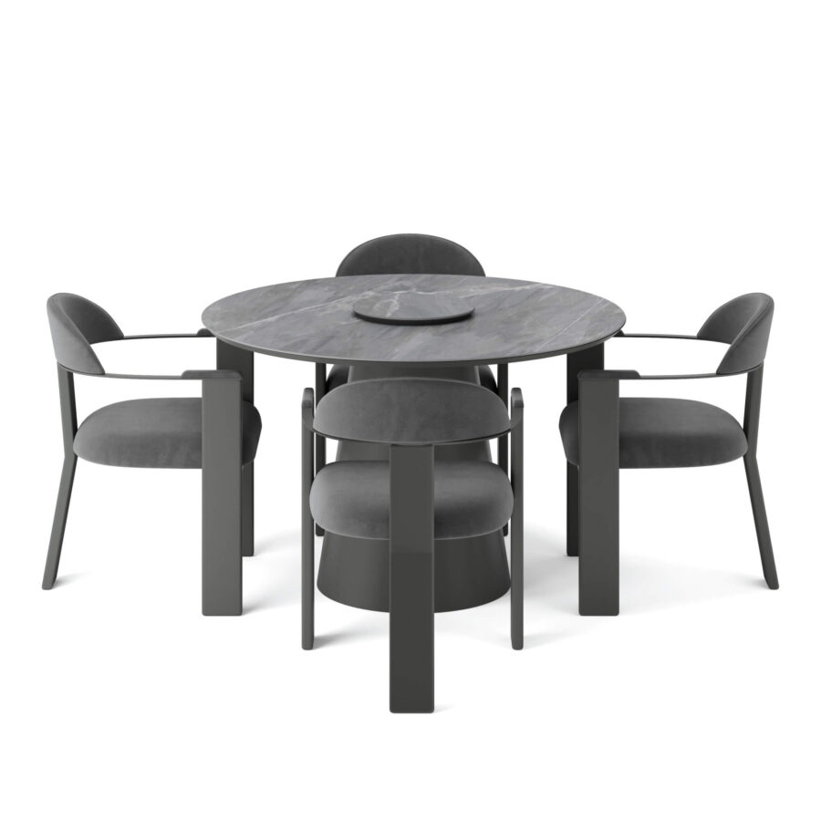 Стул Фекда - Темно-серый матовый/ серый