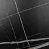 Стол раздвижной круглый Ботейн лайт - серебряный/ черный мрамор гладкий